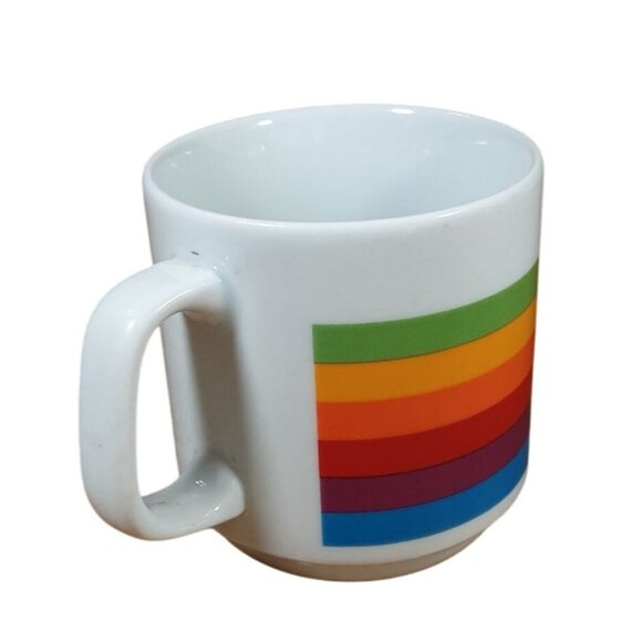 Vintage Apple Computer Logo 80's Mug Papel Rainbow MacIntosh Lisa Coffee Cup - Picture 6 of 14